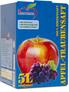 Der Apfel-Traubendirektsaft von Pfannenschwarz Fruchtsaft Manufaktur in Waldenbuch bei Böblingen