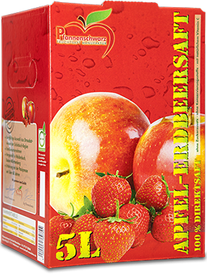 Der Apfel-Erdbeerdirektsaft von Pfannenschwarz Fruchtsaft Manufaktur in Waldenbuch bei Böblingen
