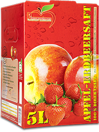 Der Apfel-Erdbeerdirektsaft von Pfannenschwarz Fruchtsaft Manufaktur in Waldenbuch bei Böblingen