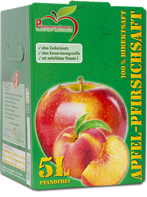 Der Apfel-Pfirsichdirektsaft von Pfannenschwarz Fruchtsaft Manufaktur in Waldenbuch bei Böblingen