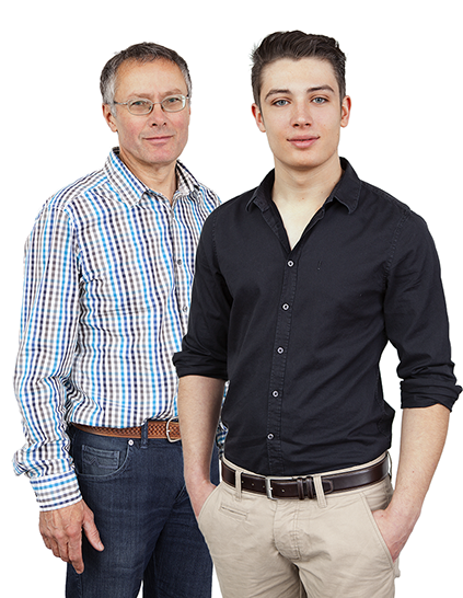 Inhaber Hermann Pfannenschwarz und Jörg Pfannenschwarz stehen für die beste Qualität ihrer Direktfruchtsäfte ein